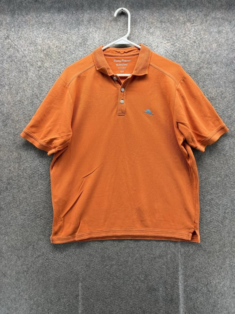 Tommy Bahama Polo Shirt Men Small Orange IslandZone Supima Knit Casual Logo